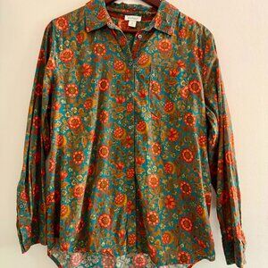 Sundance Floral Button Down Top Women's size medium